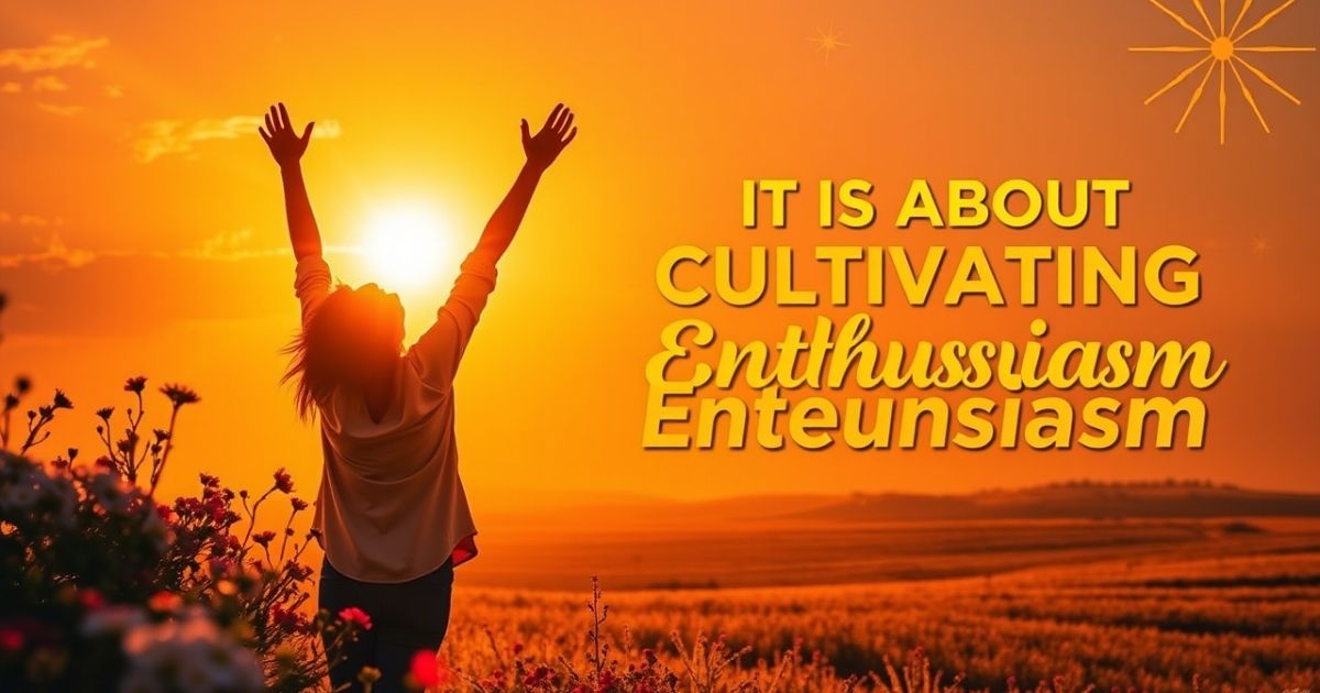 It is about Cultivating Enthusiasm