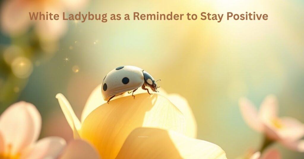 White Ladybug as a Reminder to Stay Positive