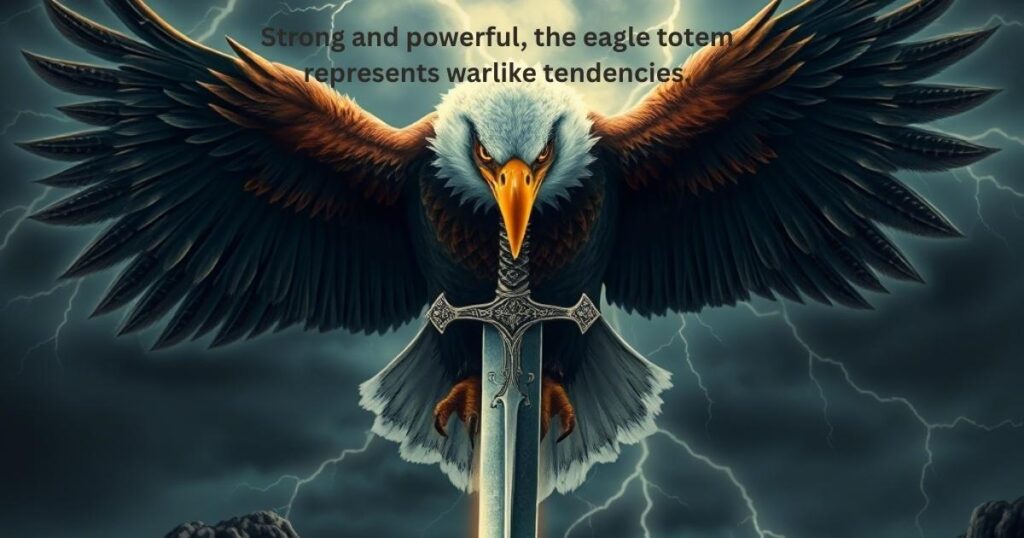 Strong and powerful, the eagle totem represents warlike tendencies.